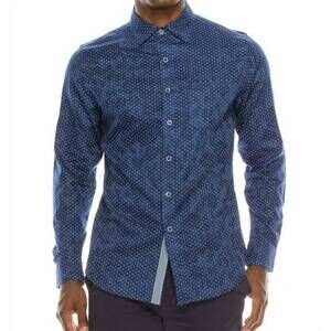 NEW DANIEL K polka dot dress shirt in blue